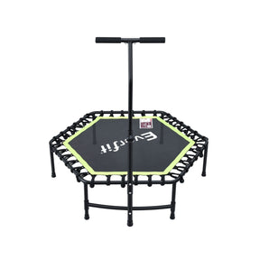 Everfit 48inch Hexagon Fitness Trampoline Rebounder Adjustable Handrail Green - SportZone.co.nz