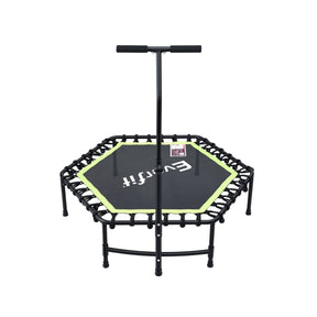 Everfit 48inch Hexagon Fitness Trampoline Rebounder Adjustable Handrail Green - SportZone.co.nz