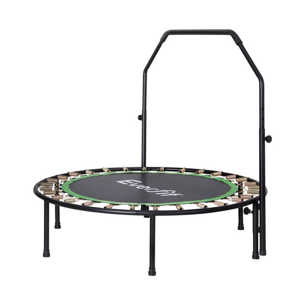 Everfit 48inch Round Fitness Trampoline Rebounder Adjustable Handrail Green - SportZone.co.nz