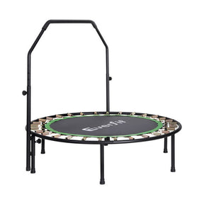 Everfit 48inch Round Fitness Trampoline Rebounder Adjustable Handrail Green - SportZone.co.nz