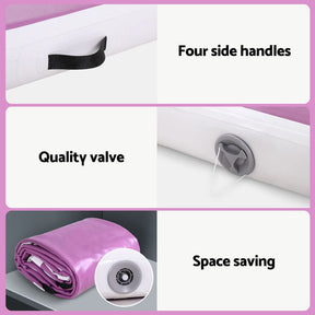 Everfit 4M Air Track Gymnastics Tumbling Exercise Cheerleading Mat Inflatable Purple - SportZone.co.nz