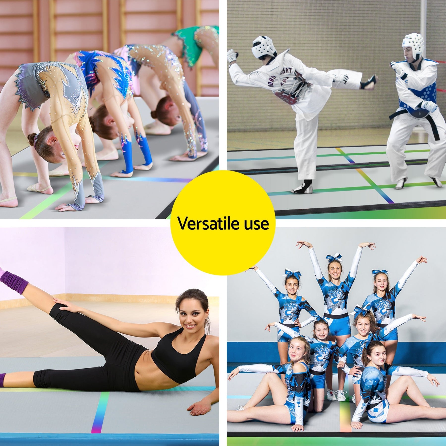 Everfit 4M Air Track Gymnastics Tumbling Exercise Mat Inflatable Mats 20CM Thick + Pump - SportZone.co.nz