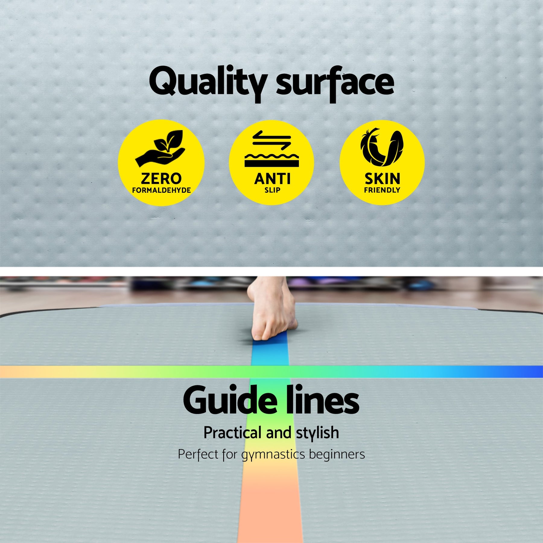 Everfit 4M Air Track Gymnastics Tumbling Exercise Mat Inflatable Mats 20CM Thick + Pump - SportZone.co.nz