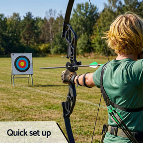 Everfit 55lbs Bow Arrow Set Recurve Takedown Archery Hunting for Beginner Green - SportZone.co.nz