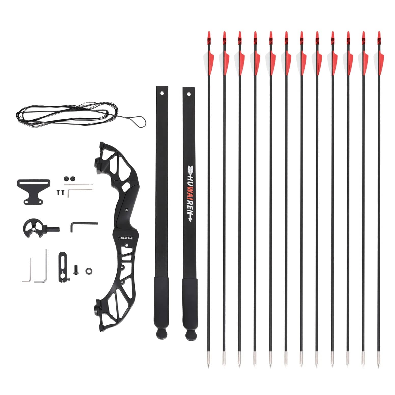 Everfit 55lbs Bow Arrow Set Recurve Takedown Archery Hunting for Beginner Red - SportZone.co.nz
