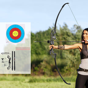 Everfit 55lbs Bow Arrow Set Recurve Takedown Archery Hunting for Beginner Red - SportZone.co.nz