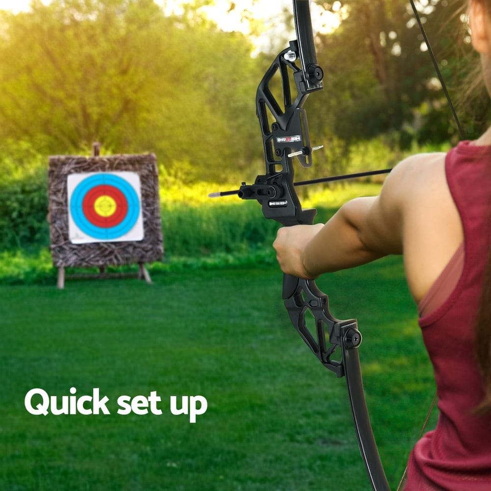 Everfit 55lbs Bow Arrow Set Recurve Takedown Archery Hunting for Beginner Red - SportZone.co.nz