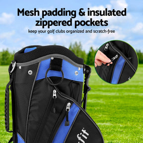 Everfit 6 Way Dividers Golf Bag Stand Insulated Carry Bag Zippered Rain Cover - SportZone.co.nz