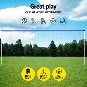 Everfit 6M Portable Volleyball Net Set Adjustable Height Multi - Sport Net with Ball and Bag - SportZone.co.nz