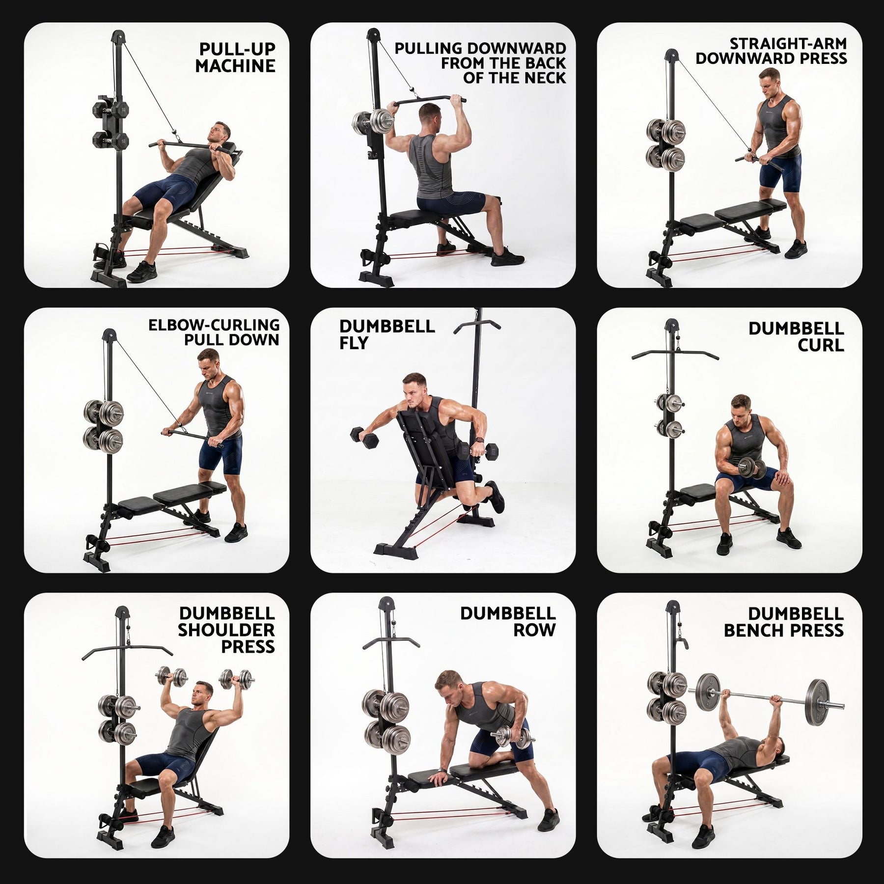 Everfit Adjustable Weight Bench Foldable Multi-Function Weight Bench - SportZone.co.nz