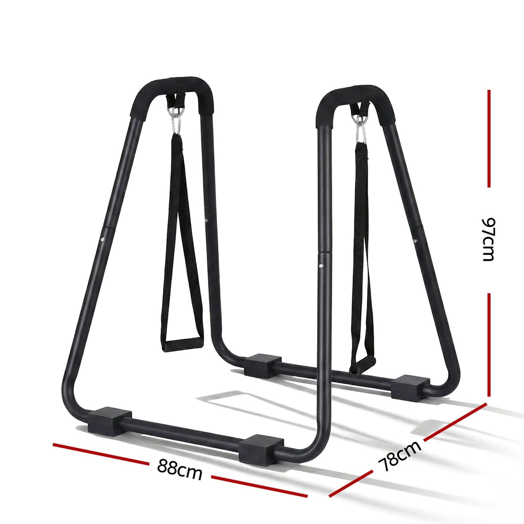 Everfit Dip Station Parallel Bars Heavy Duty Home Gym Stand Calisthenics Black - SportZone.co.nz
