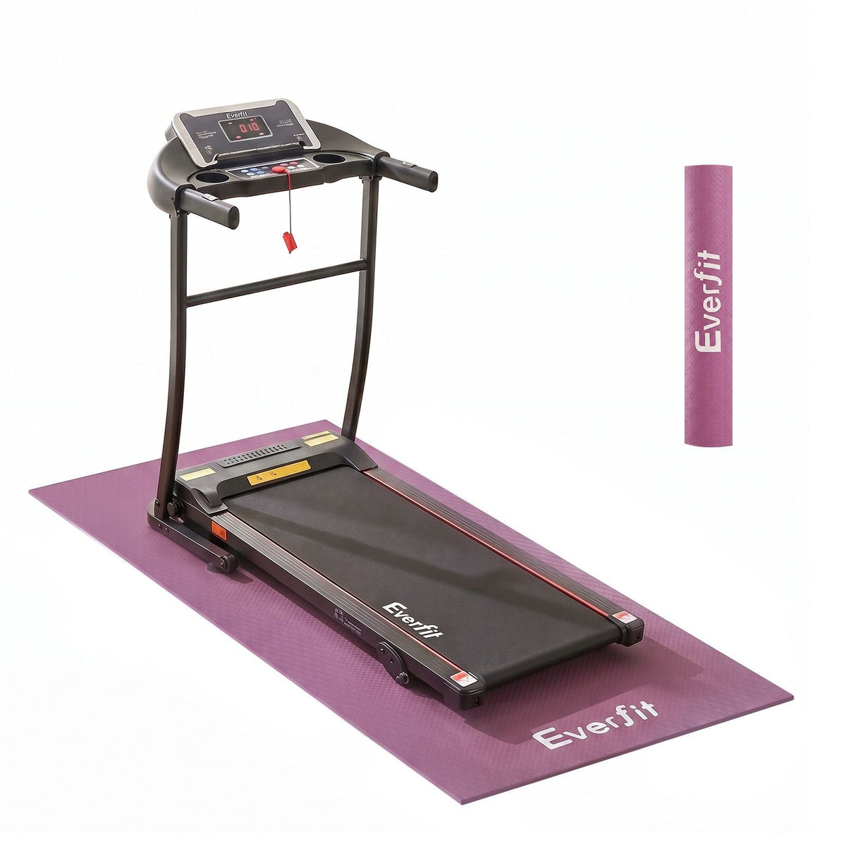 Everfit Exercise Equipment Mat 1.8M Treadmill Floor Rug Home Gym Fitness Purple - SportZone.co.nz
