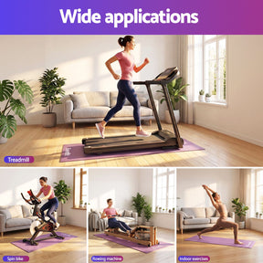 Everfit Exercise Equipment Mat 1.8M Treadmill Floor Rug Home Gym Fitness Purple - SportZone.co.nz