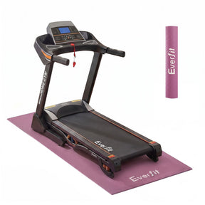 Everfit Exercise Equipment Mat 2M Treadmill Floor Rug Home Gym Fitness Purple - SportZone.co.nz