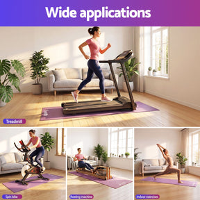 Everfit Exercise Equipment Mat 2M Treadmill Floor Rug Home Gym Fitness Purple - SportZone.co.nz