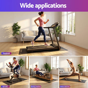 Everfit Exercise Equipment Mat Treadmill Floor Rug Home Gym Bike Fitness Yoga 2M - SportZone.co.nz