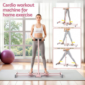 Everfit Foldable Ski Exercise Machine Leg Thigh Trainer Home Fitness Cardio Pink - SportZone.co.nz