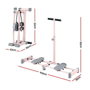 Everfit Foldable Ski Exercise Machine Leg Thigh Trainer Home Fitness Cardio Pink - SportZone.co.nz