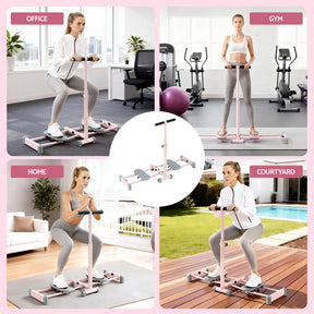 Everfit Foldable Ski Exercise Machine Leg Thigh Trainer Home Fitness Cardio Pink - SportZone.co.nz
