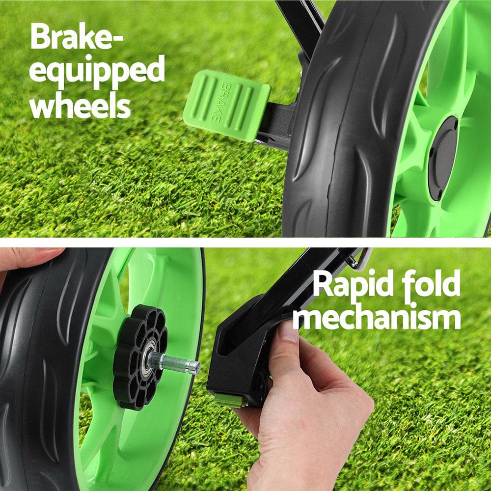 Everfit Golf Buggy Quick Folding Trolley Golf Cart 3 Wheels Height Adjustable - SportZone.co.nz