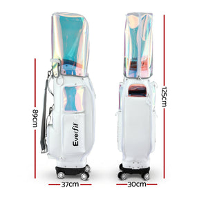Everfit Golf Cart Bag Rolling Buggy Trolley Club Organiser White - SportZone.co.nz
