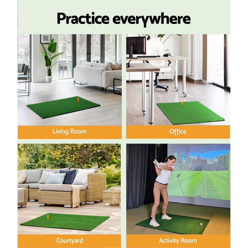 Everfit Golf Hitting Practice Mat Portable Driving Range Training Aid 80x60cm - SportZone.co.nz