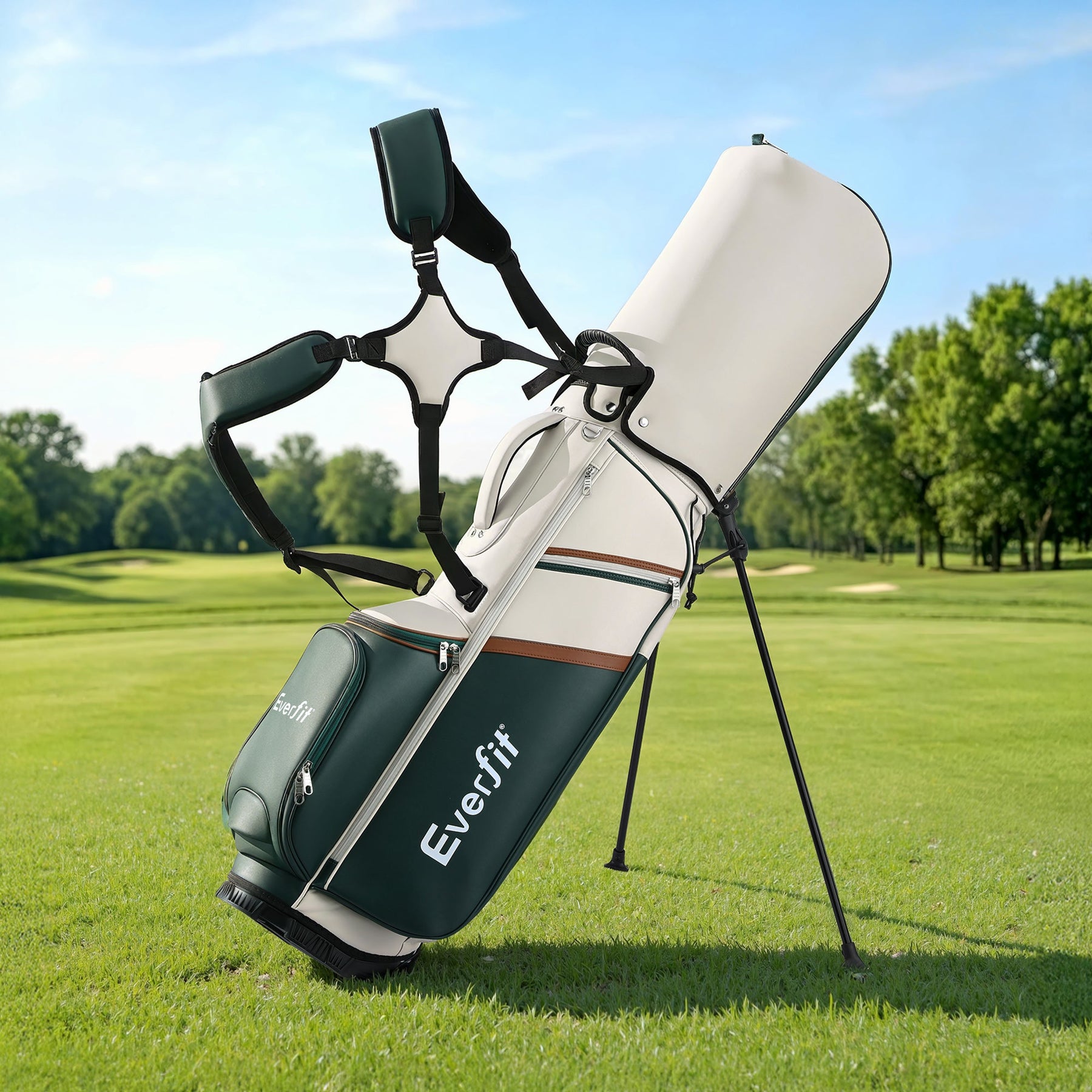 Everfit Golf Stand Bag Lightweight Carry Bag Dual Strap Club Divider - SportZone.co.nz