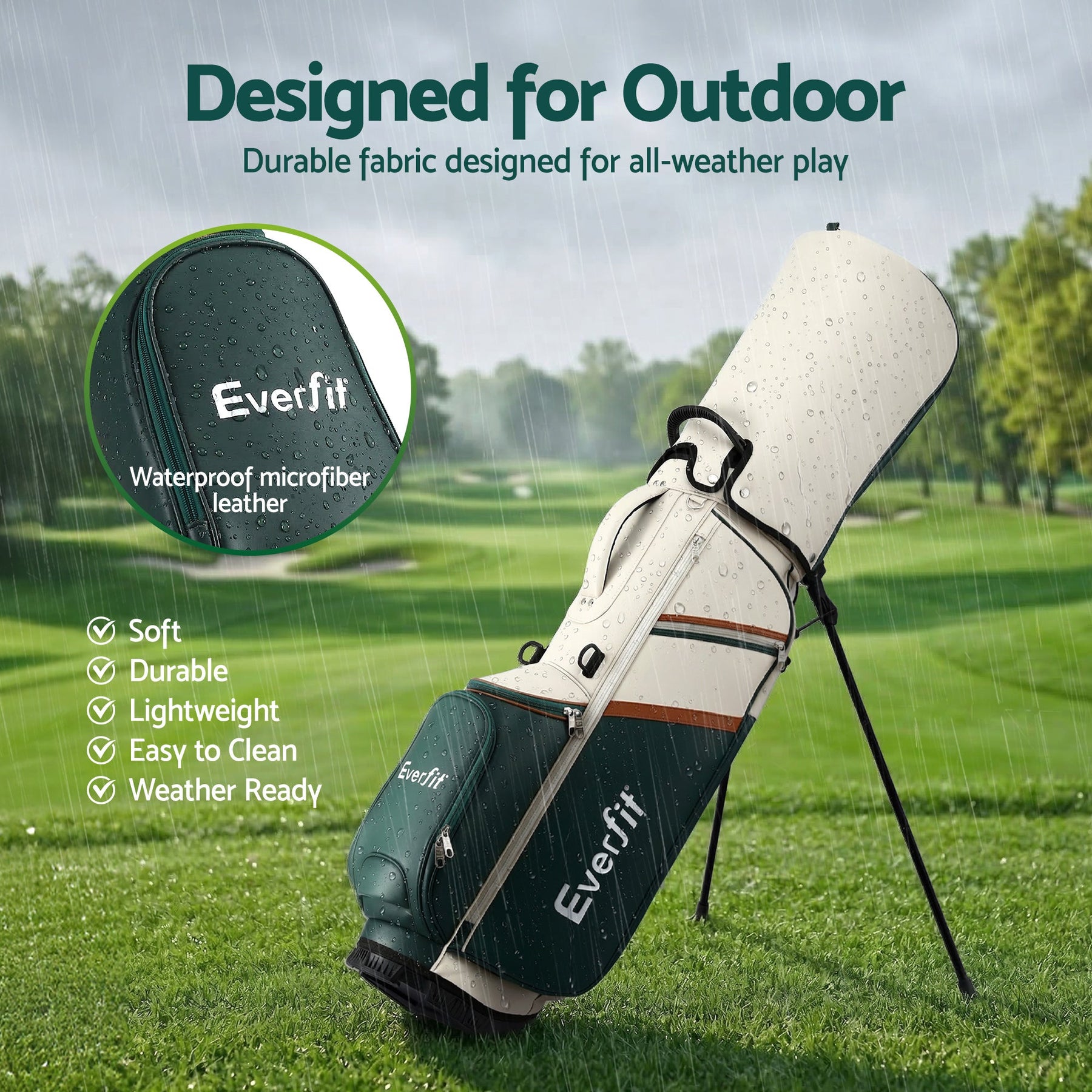 Everfit Golf Stand Bag Lightweight Carry Bag Dual Strap Club Divider - SportZone.co.nz