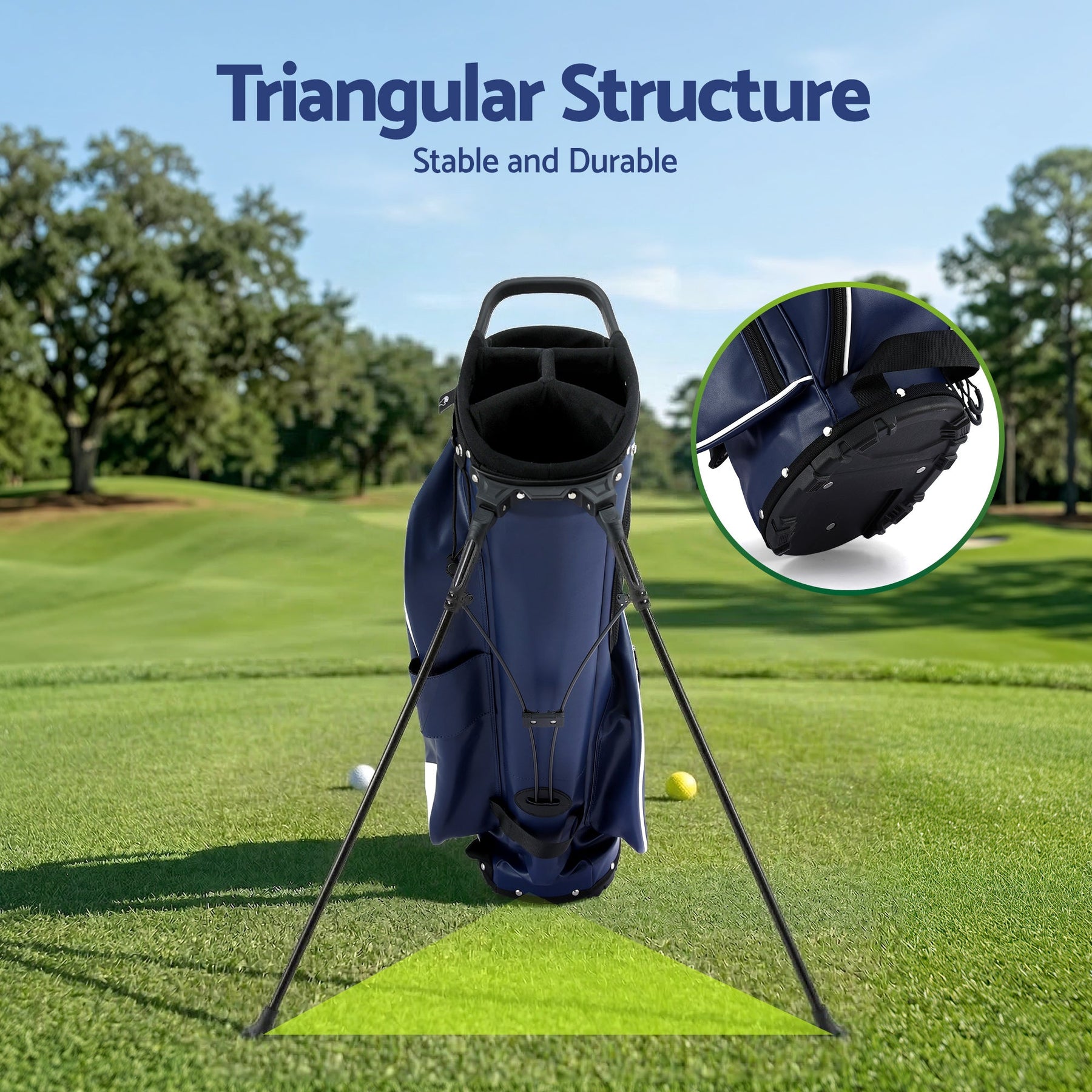 Everfit Golf Stand Bag Lightweight Carry Bag Dual Strap Club Divider Blue - SportZone.co.nz