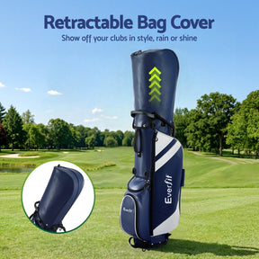 Everfit Golf Stand Bag Lightweight Carry Bag Dual Strap Club Divider Blue - SportZone.co.nz