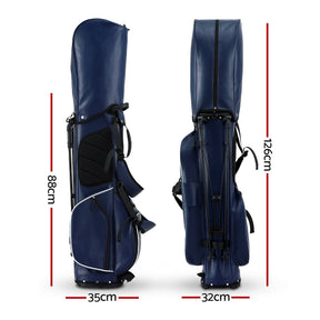 Everfit Golf Stand Bag Lightweight Carry Bag Dual Strap Club Divider Blue - SportZone.co.nz
