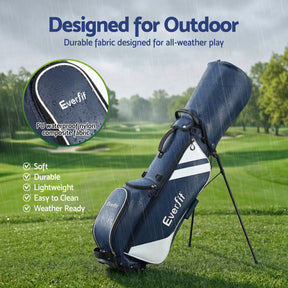 Everfit Golf Stand Bag Lightweight Carry Bag Dual Strap Club Divider Blue - SportZone.co.nz