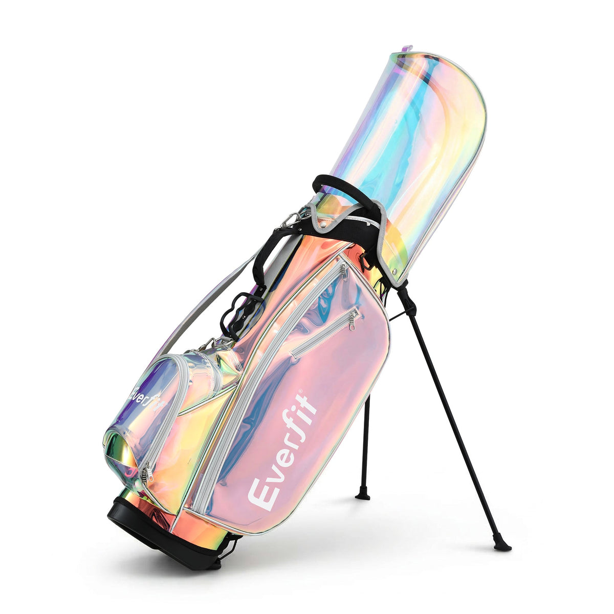 Everfit Golf Stand Bag Lightweight Carry Bag Dual Strap Club Divider Holographic - SportZone.co.nz