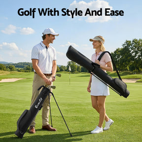 Everfit Golf Stand Bag Lightweight Sunday Pitch And Putt Bag Black - SportZone.co.nz