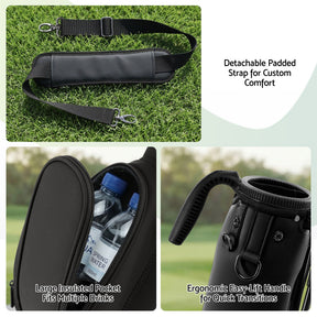 Everfit Golf Stand Bag Lightweight Sunday Pitch And Putt Bag Black - SportZone.co.nz