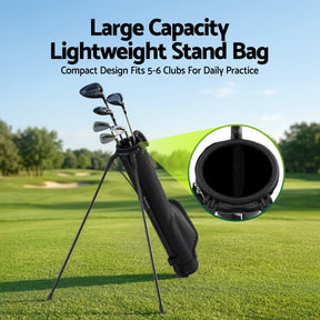 Everfit Golf Stand Bag Lightweight Sunday Pitch And Putt Bag Black - SportZone.co.nz