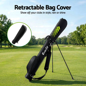 Everfit Golf Stand Bag Lightweight Sunday Pitch And Putt Bag Black - SportZone.co.nz