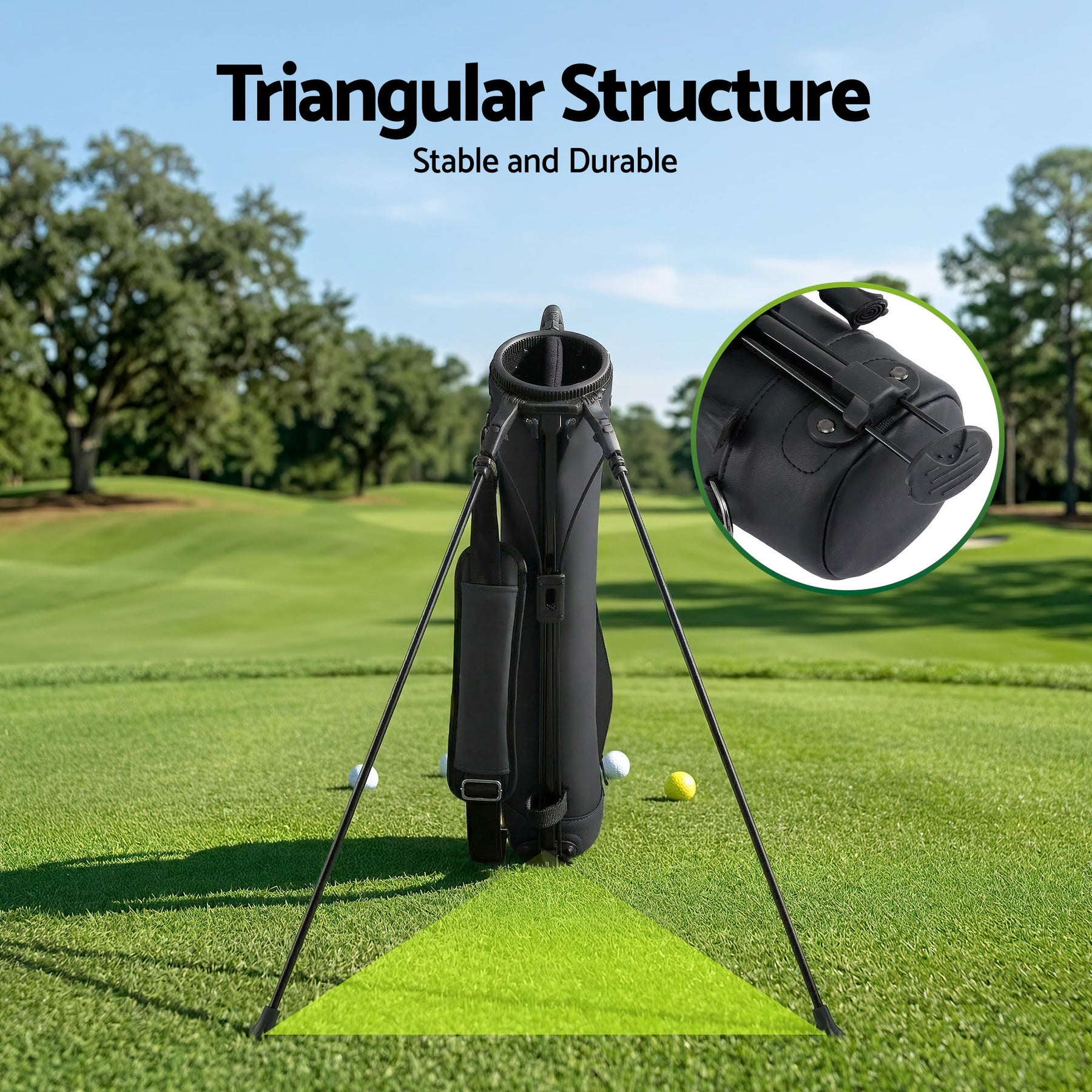 Everfit Golf Stand Bag Lightweight Sunday Pitch And Putt Bag Black - SportZone.co.nz