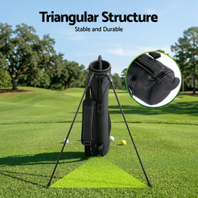 Everfit Golf Stand Bag Lightweight Sunday Pitch And Putt Bag Black - SportZone.co.nz