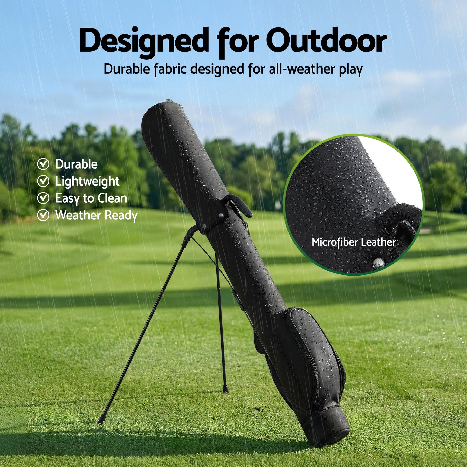 Everfit Golf Stand Bag Lightweight Sunday Pitch And Putt Bag Black - SportZone.co.nz