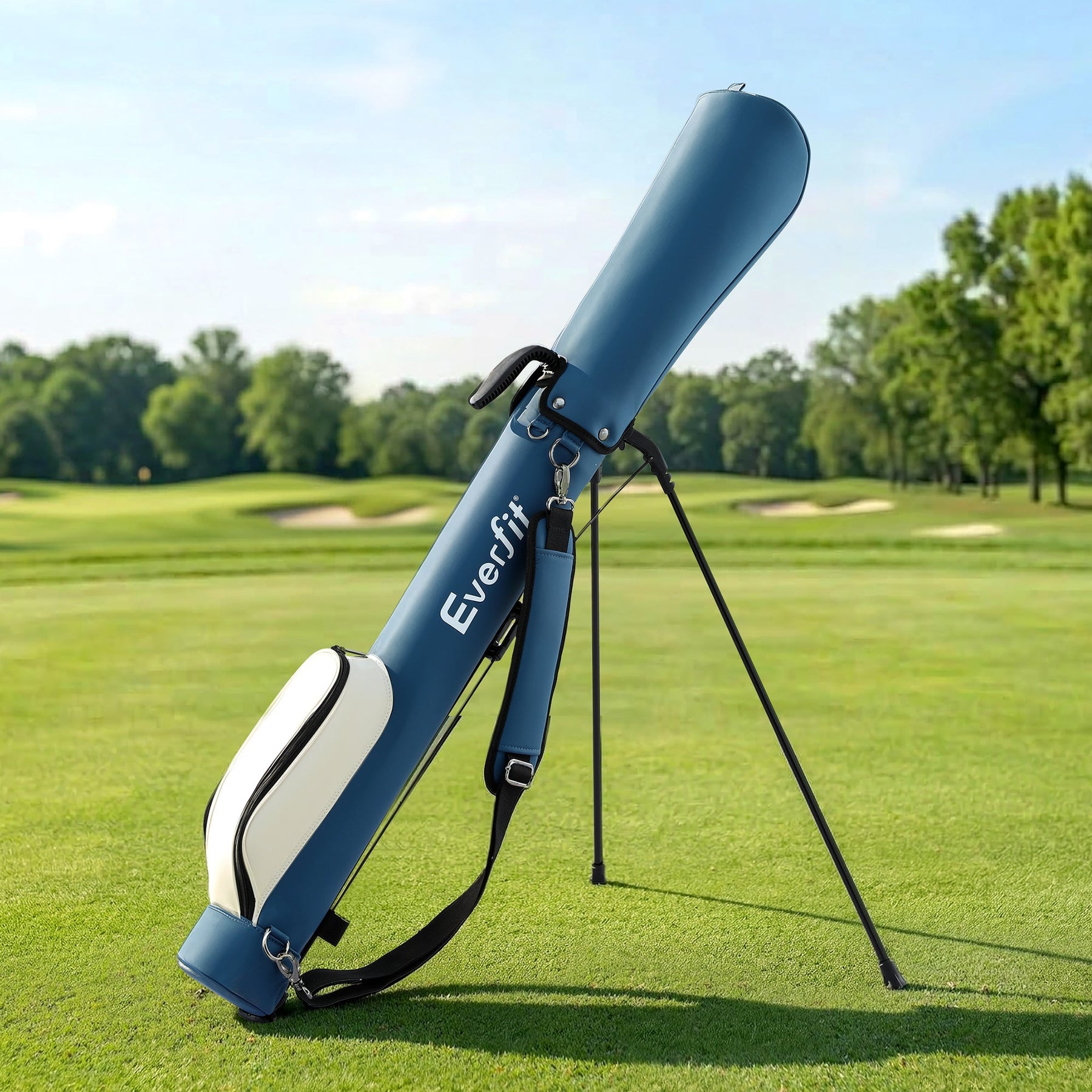Everfit Golf Stand Bag Lightweight Sunday Pitch And Putt Bag Blue - SportZone.co.nz