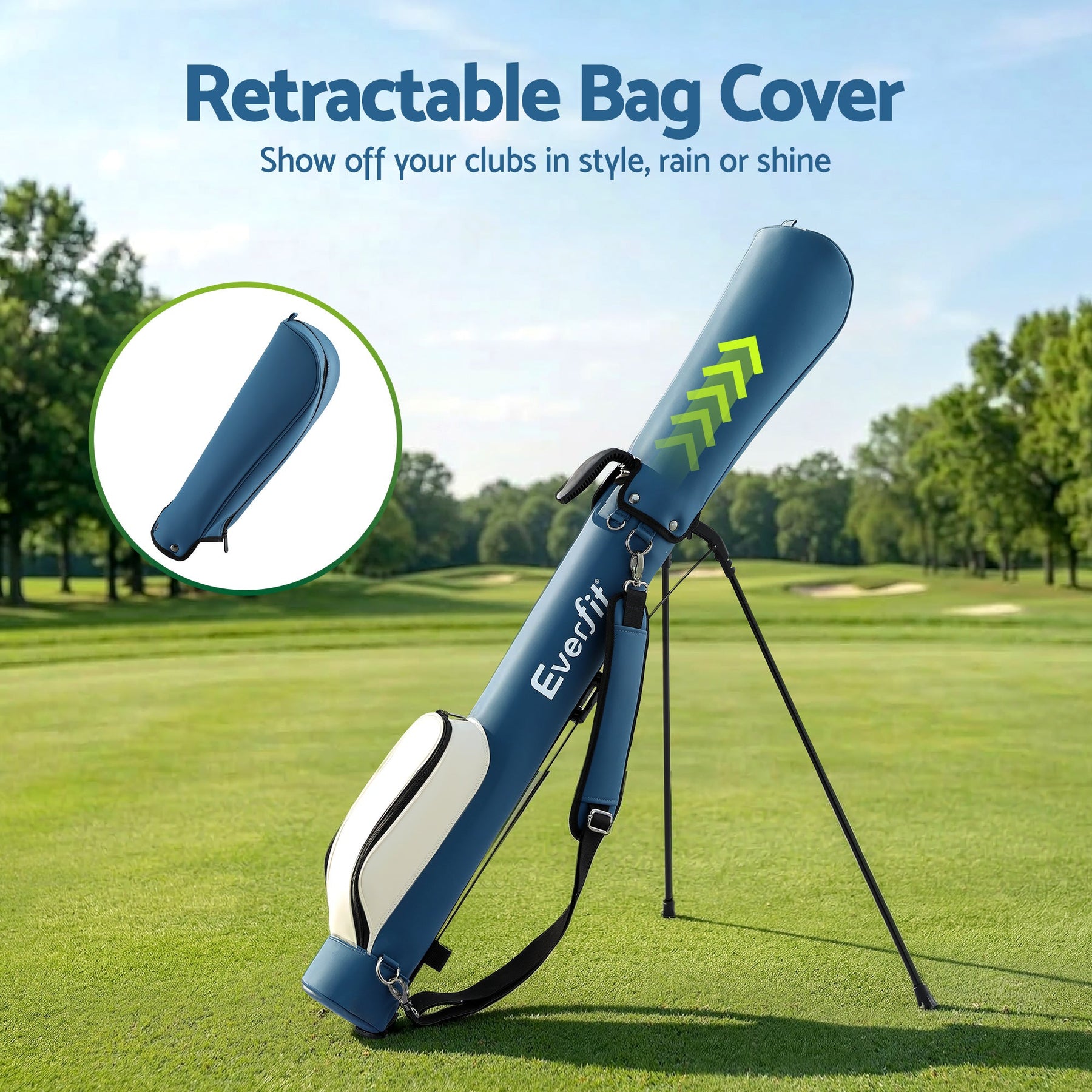 Everfit Golf Stand Bag Lightweight Sunday Pitch And Putt Bag Blue - SportZone.co.nz