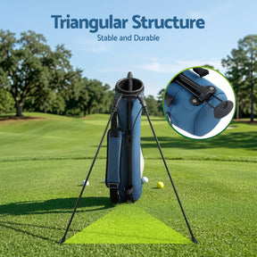 Everfit Golf Stand Bag Lightweight Sunday Pitch And Putt Bag Blue - SportZone.co.nz