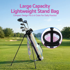 Everfit Golf Stand Bag Lightweight Sunday Pitch And Putt Bag Holographic - SportZone.co.nz