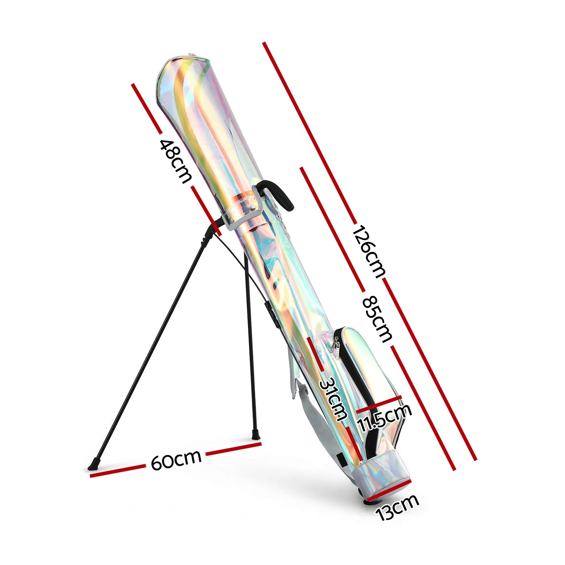 Everfit Golf Stand Bag Lightweight Sunday Pitch And Putt Bag Holographic - SportZone.co.nz