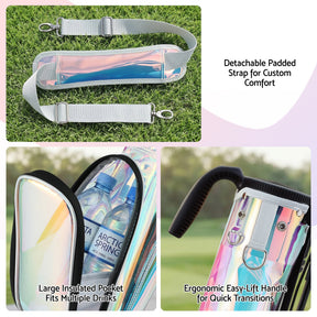 Everfit Golf Stand Bag Lightweight Sunday Pitch And Putt Bag Holographic - SportZone.co.nz