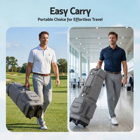 Everfit Golf Travel Bag Flight Cover Foldable Soft Case Wheels Grey - SportZone.co.nz