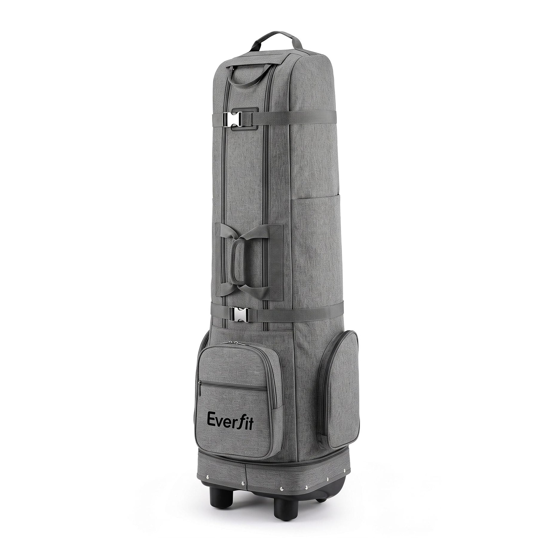 Everfit Golf Travel Bag Flight Cover Foldable Soft Case Wheels Grey - SportZone.co.nz