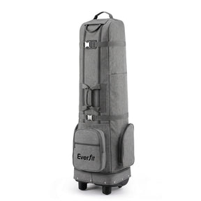 Everfit Golf Travel Bag Flight Cover Foldable Soft Case Wheels Grey - SportZone.co.nz