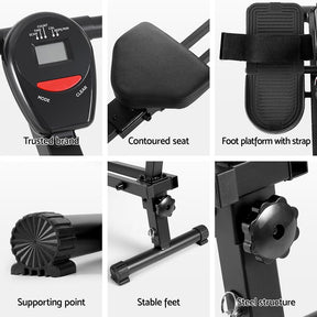 Everfit Hydraulic Rowing Machine Rower 12 Levels Resistance Exercise Fitness Gym Cardio - SportZone.co.nz